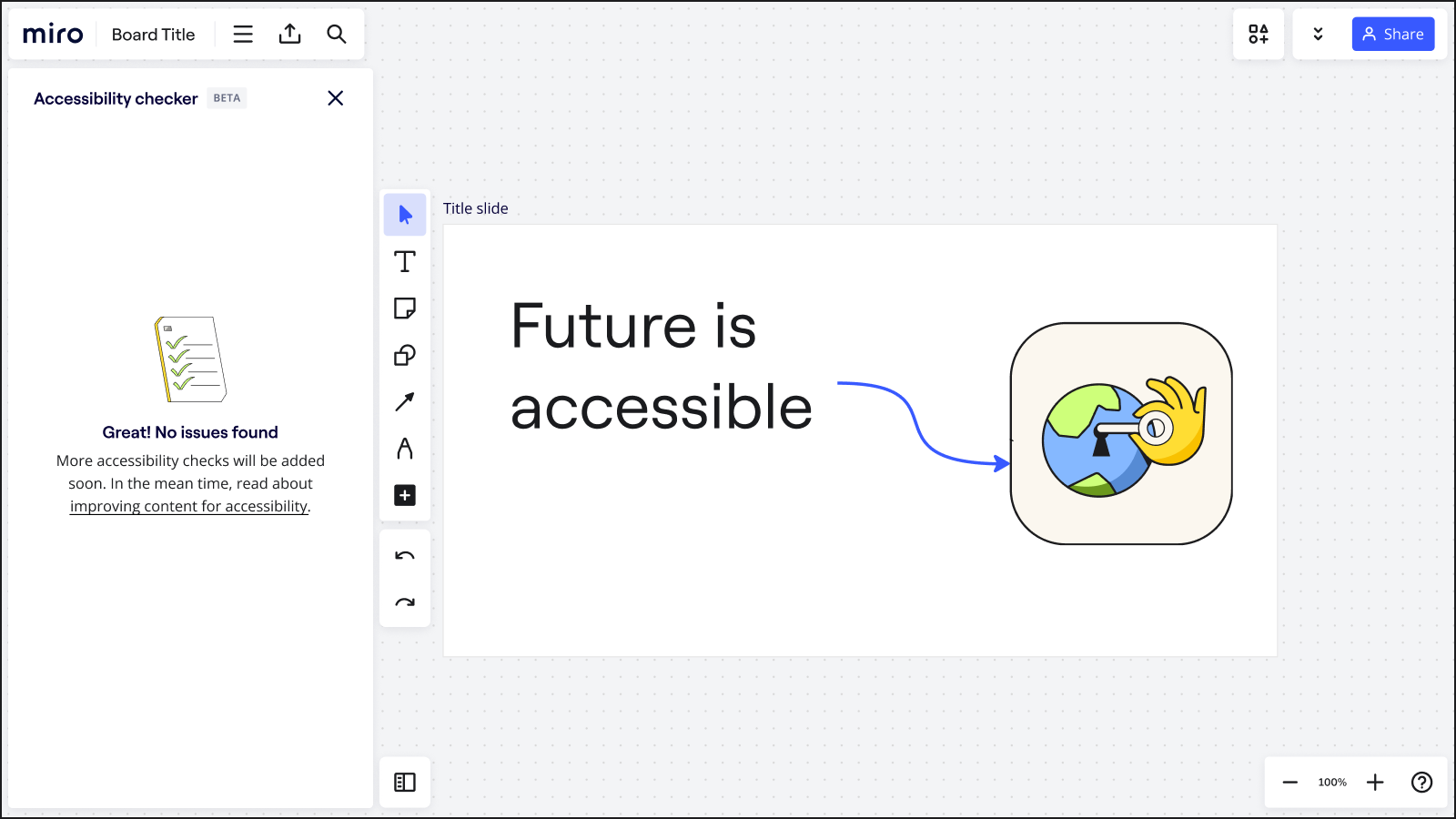 Accessibility checker shows no issues
