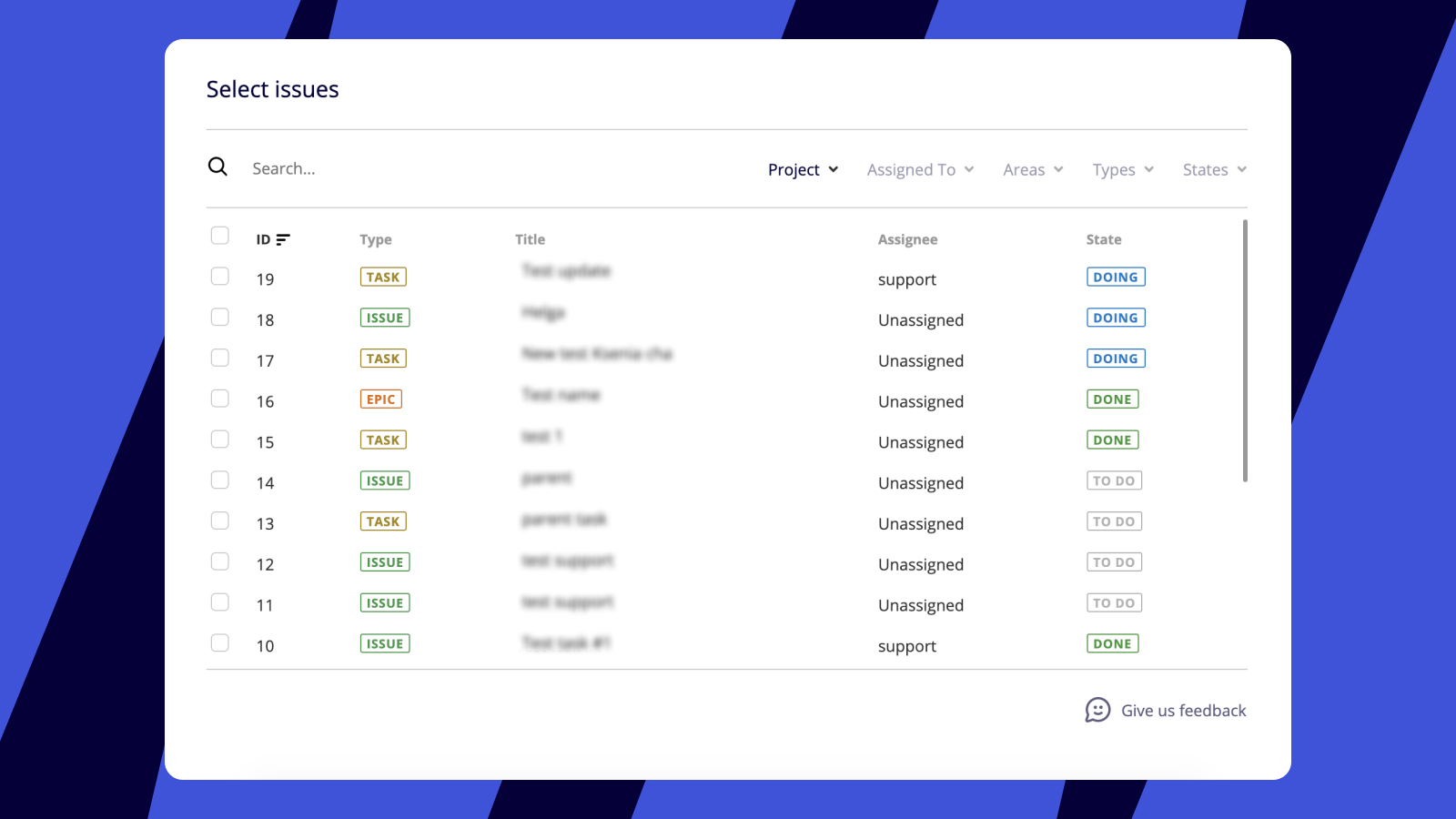 Azure Cards picker interface in Miro.