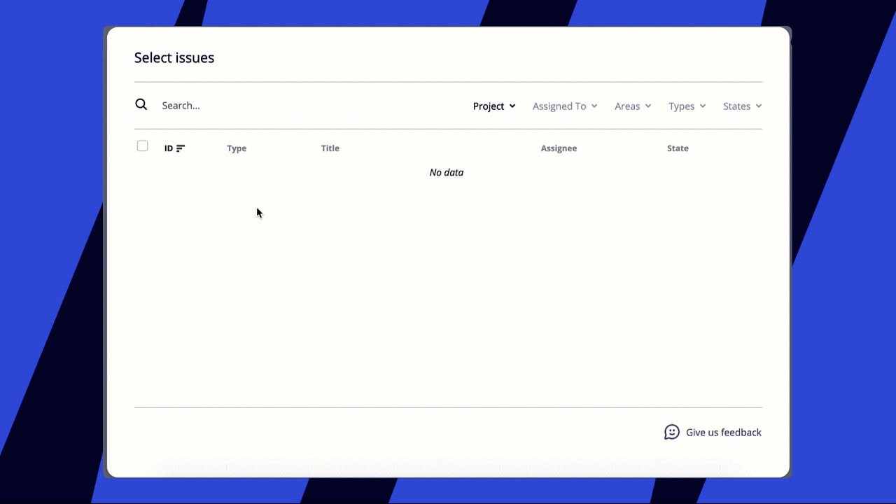 Animation showing search functionality within the Azure Cards picker.