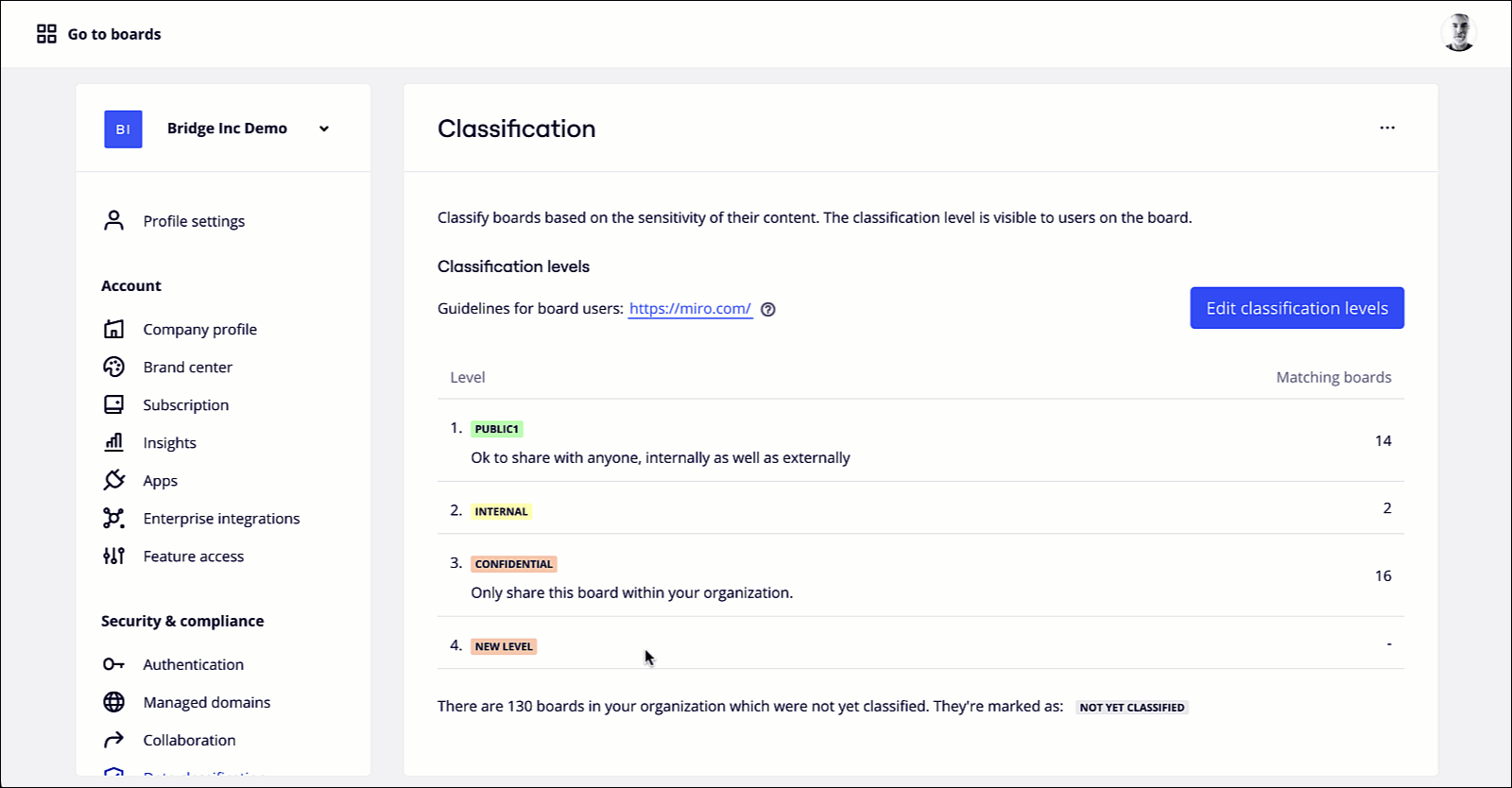 Data classification Miro Help Center