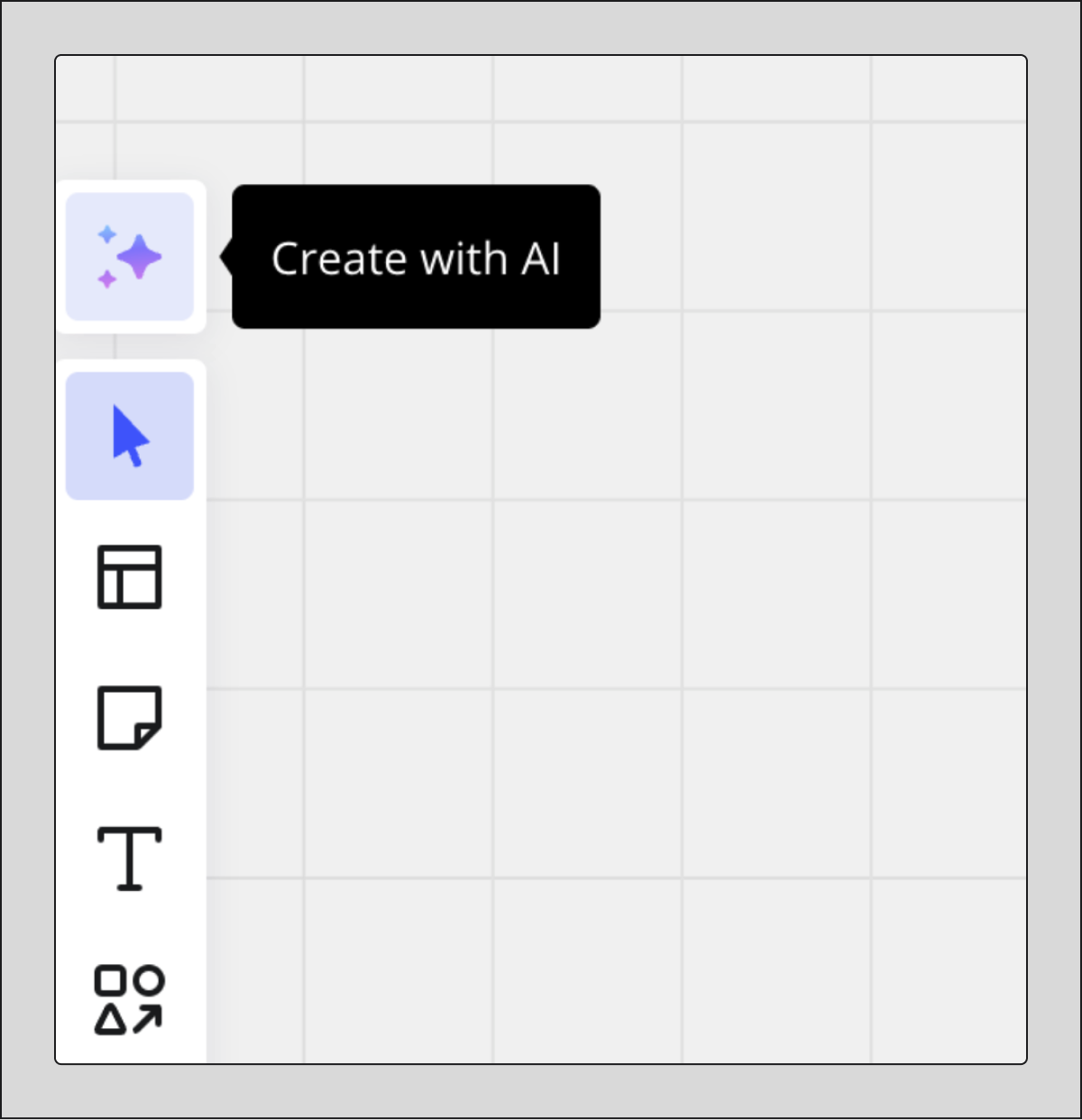 Create with AI button above the Creation bar.