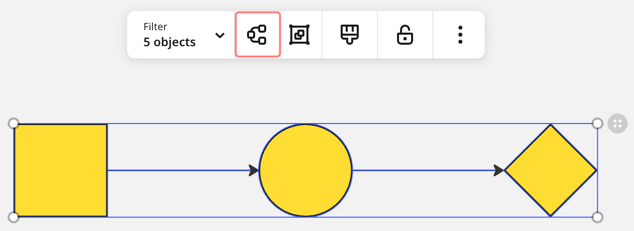 既存の接続図形をダイアグラム形式に変換するために、ラップを図として使用します。