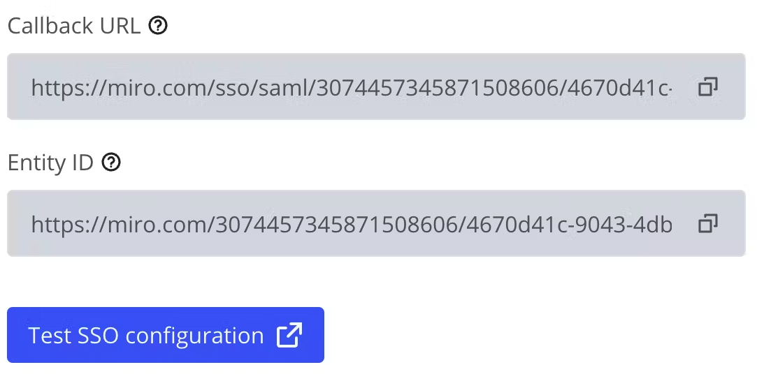 URL zwrotny i identyfikator jednostki w konsoli administracyjnej Enterprise