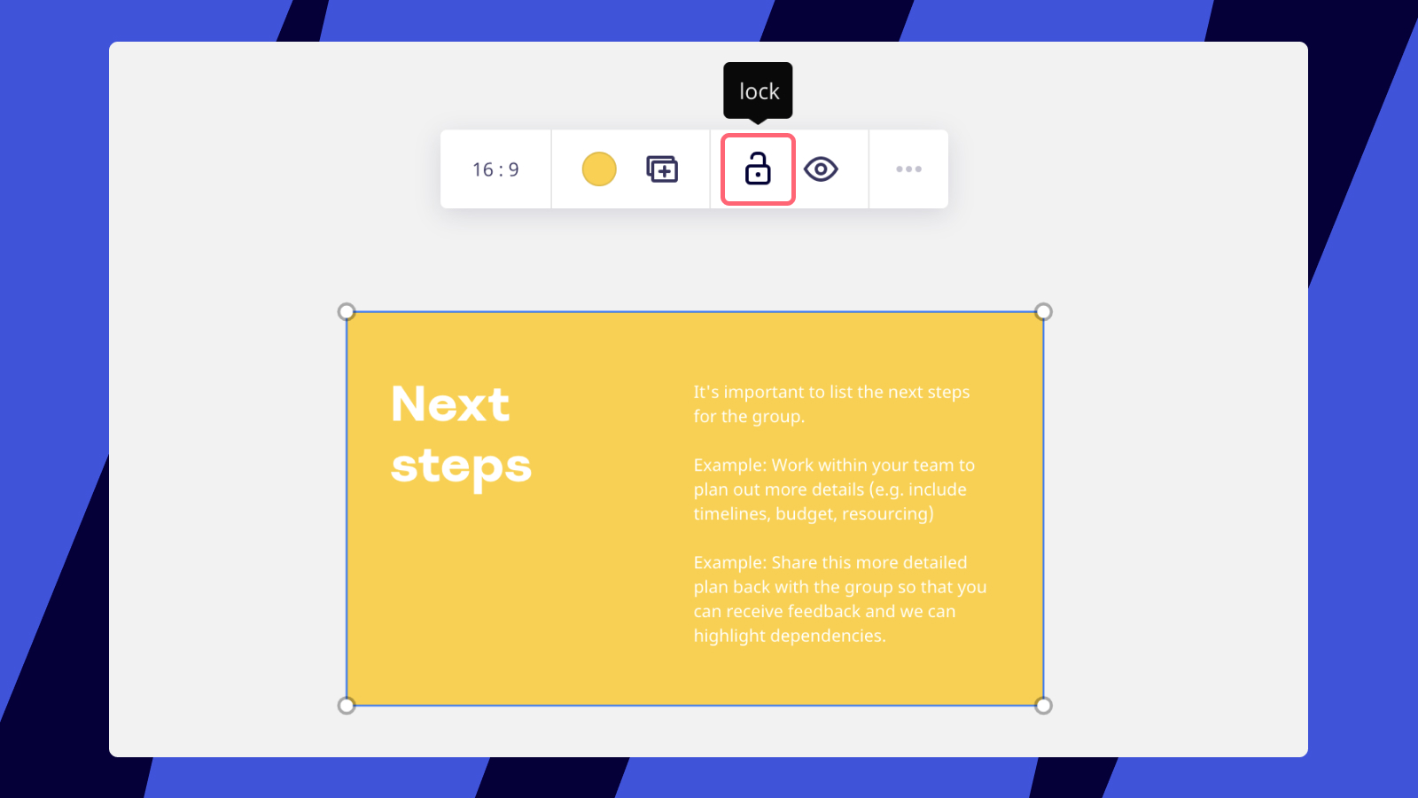 オブジェクトのコンテキストメニューにあるロックオプション。