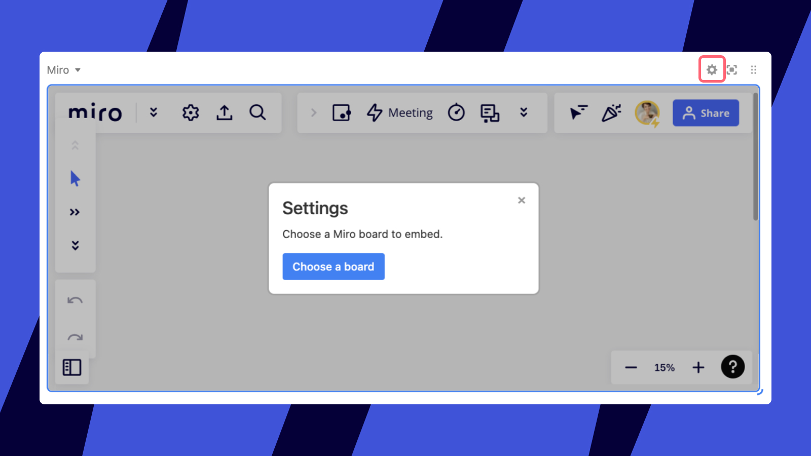 Replacing an embedded Miro board in Airtable.