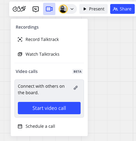 Start video call button for Video Calls