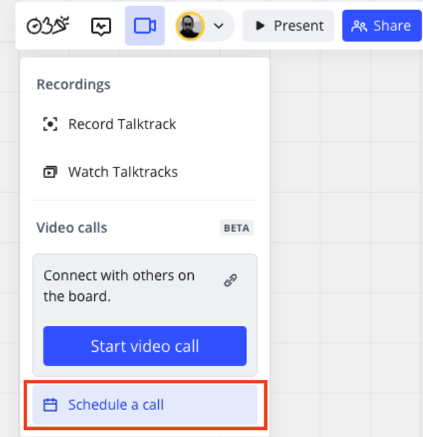 Schedule a call for Video Calls