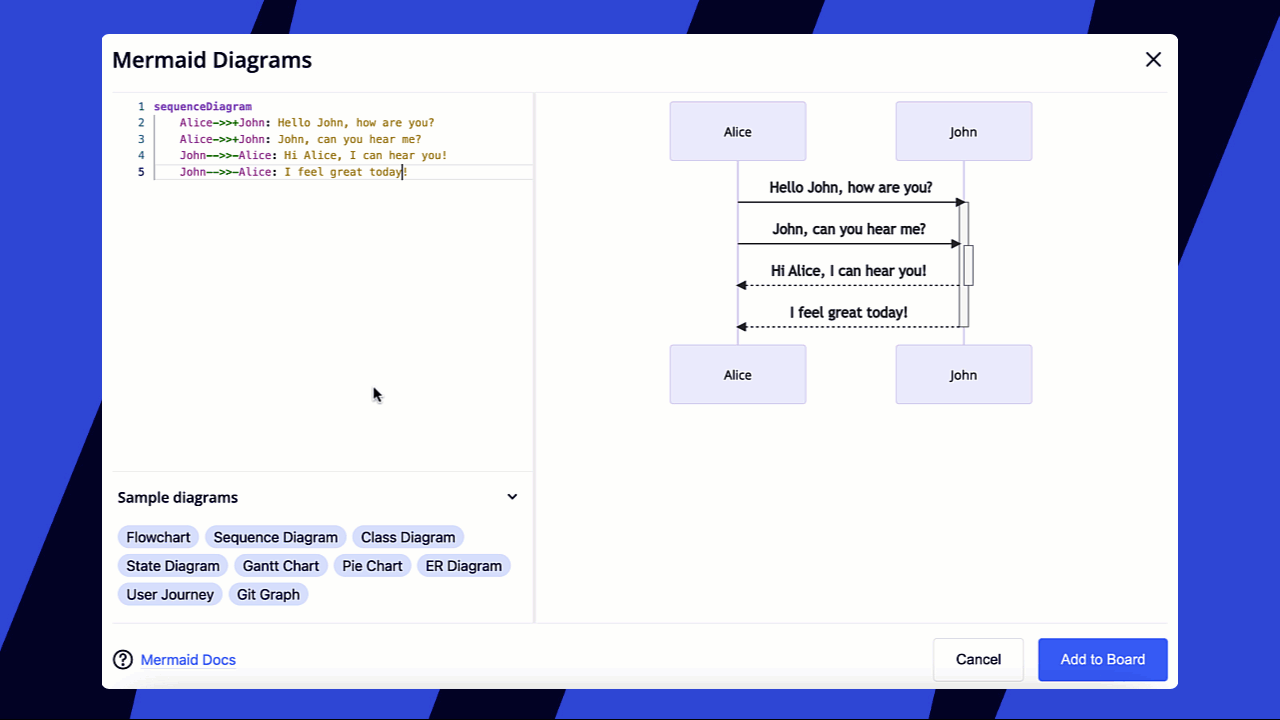 Größe des Code-Editor-Felds für Mermaid-Diagramme durch Ziehen der Kante ändern.