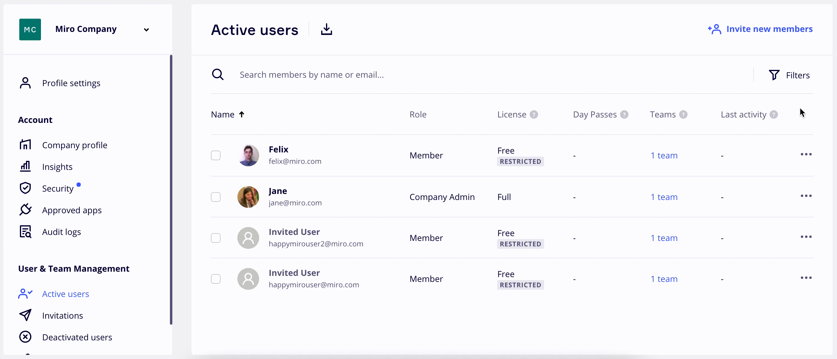 User Management Overview on Enterprise plan – Miro Support & Help Center