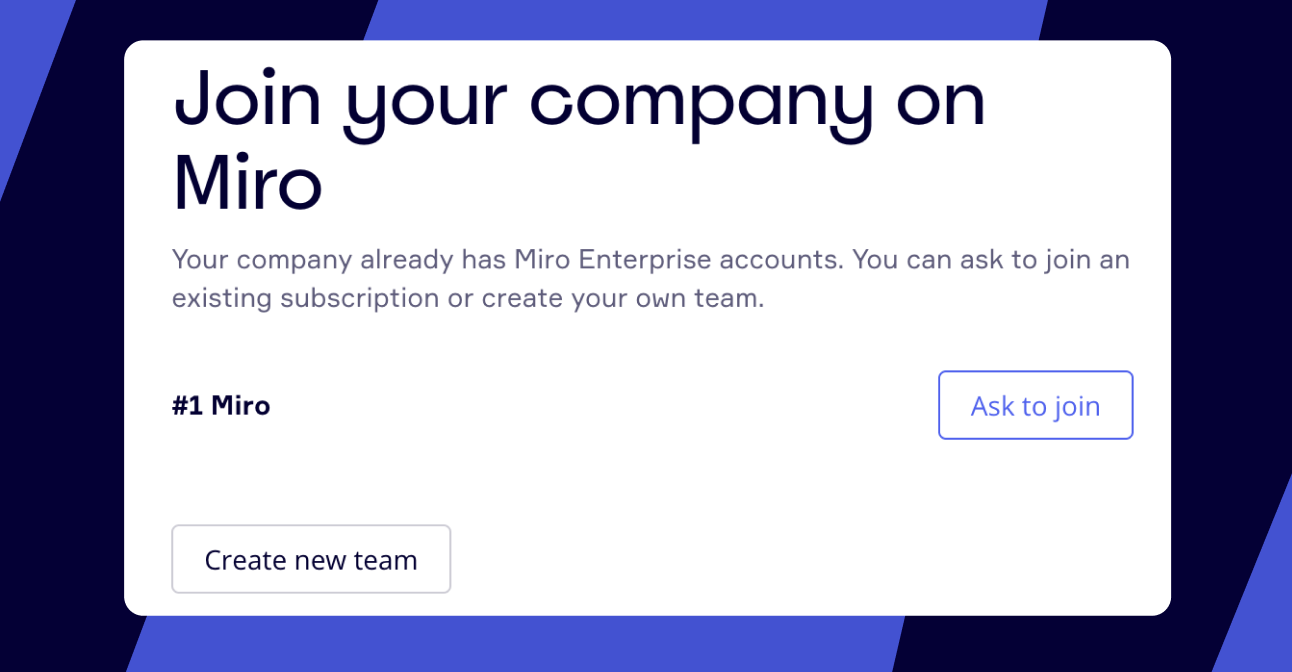 Enterprise プランでの管理をリクエストする – Miro Help Center